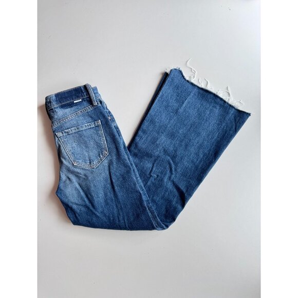 MOTHER The Tomcat Roller Chew The Sweetest Treat Cropped Wide Leg Jeans, Size 23 - Picture 3 of 15